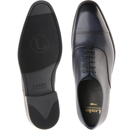 Product image for Loake Phoenix mens rubber-soled Oxfords in navy calf