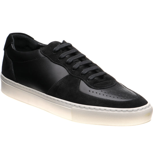 Product image for Loake Rush mens rubber-soled trainers in black calf and black suede (second)