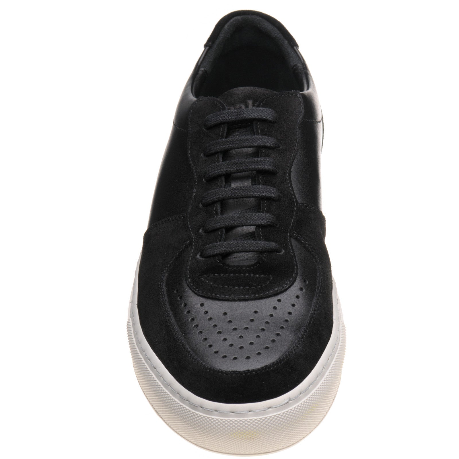 Product image for Loake Rush mens rubber-soled trainers in black calf and black suede (second)