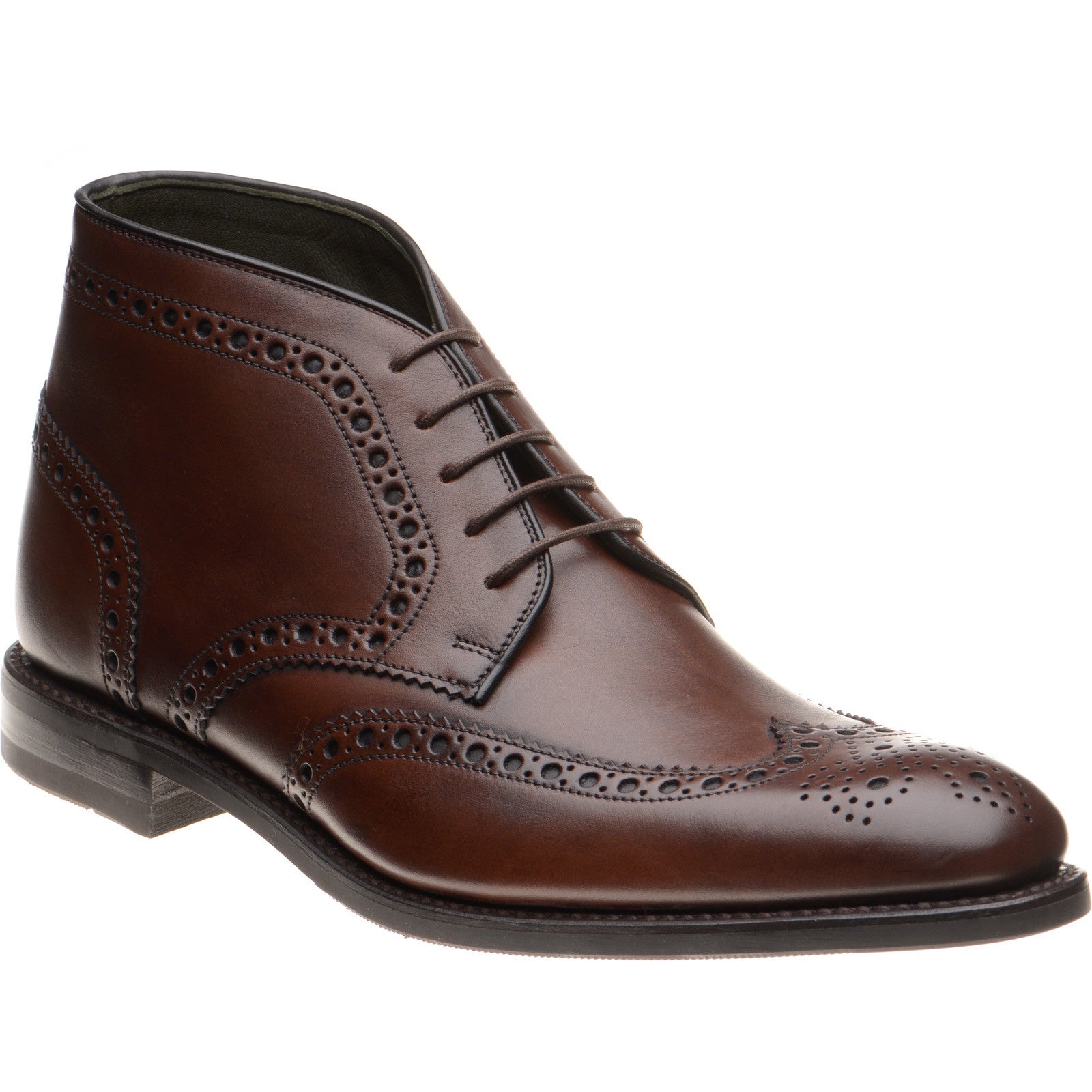 Product image for Loake Sywell mens rubber-soled brogue boots in dark brown (second)