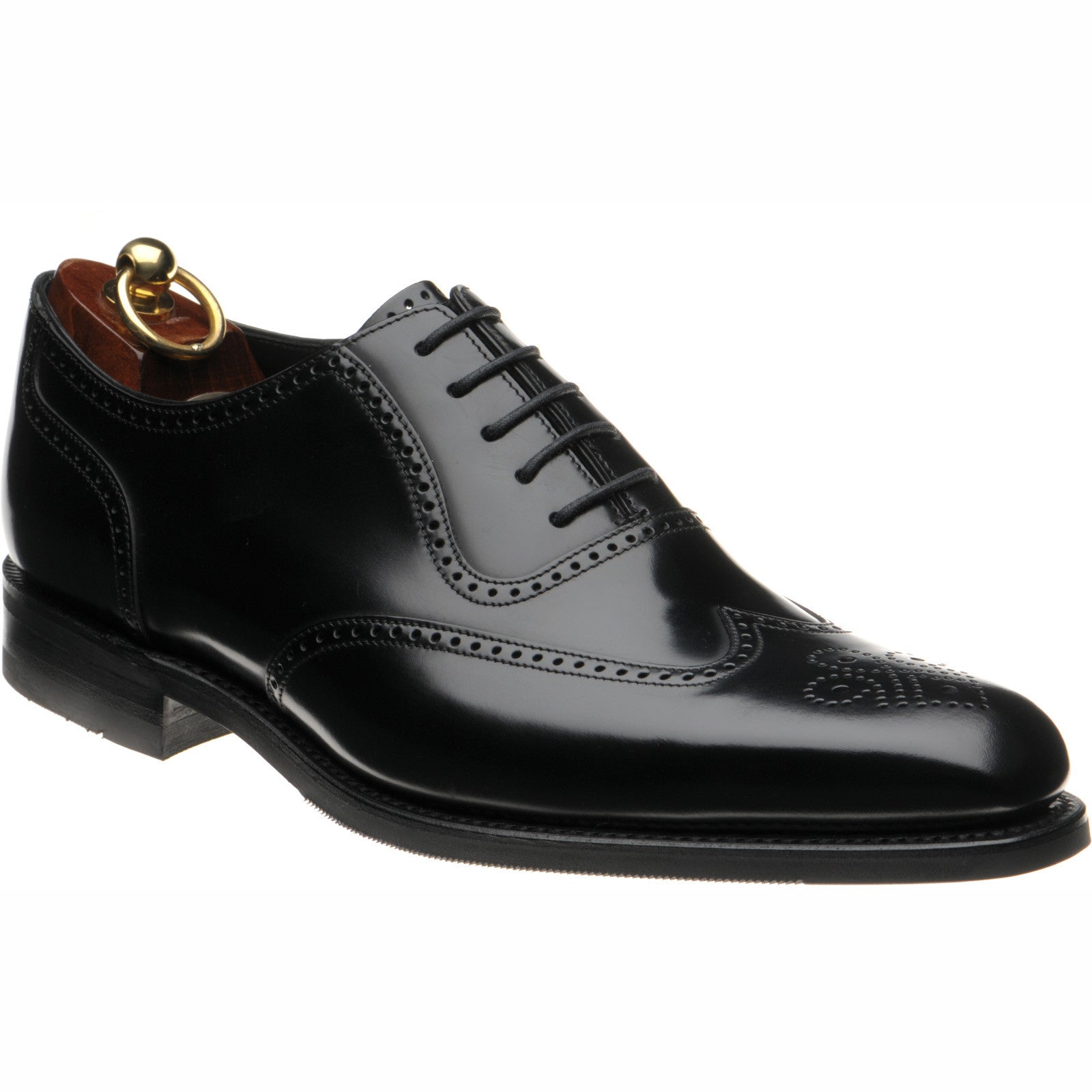 Product image for Loake Tay mens rubber-soled brogues in black polished (second)