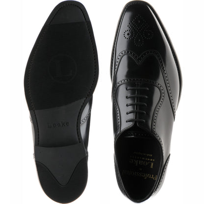 Product image for Loake Tay mens rubber-soled brogues in black polished (second)