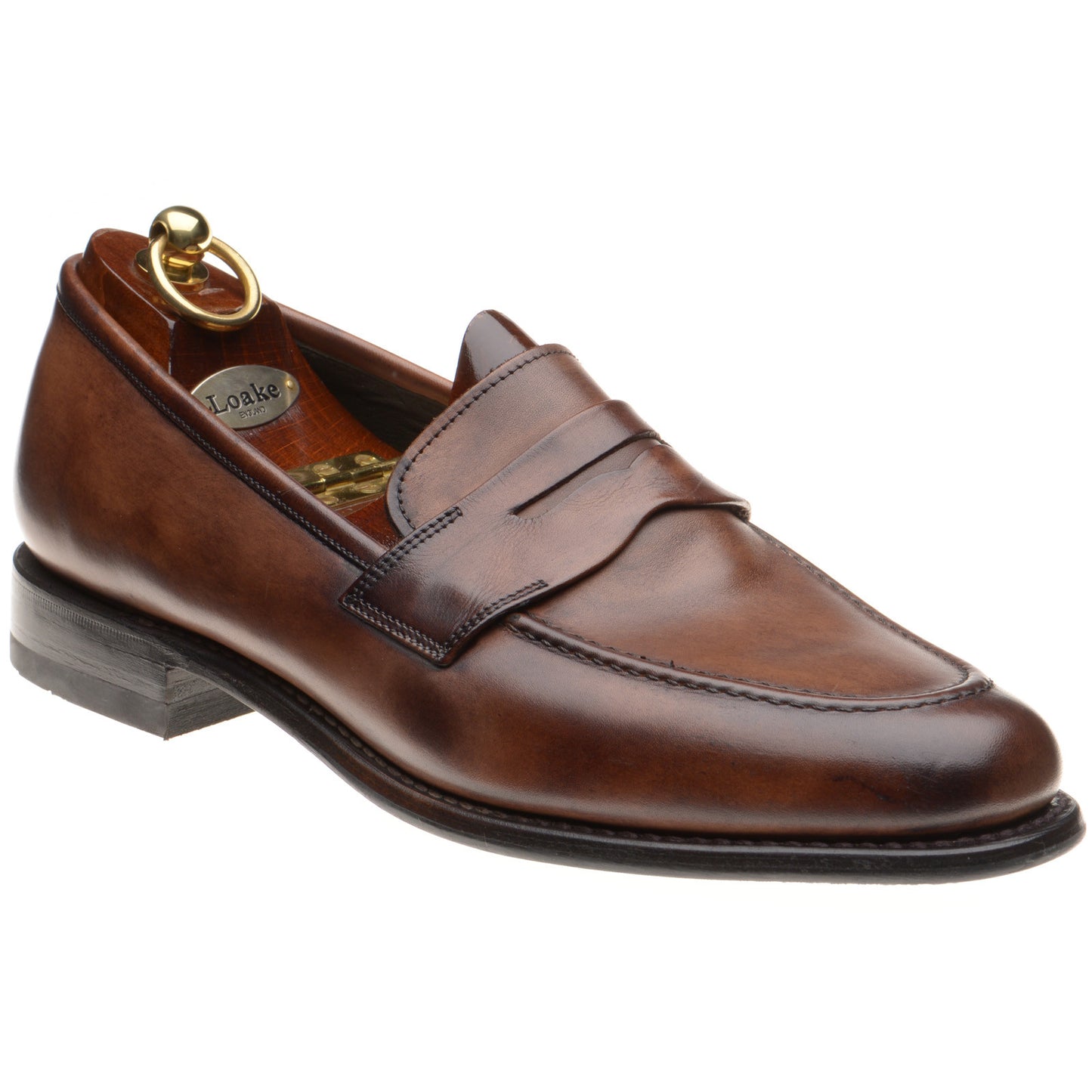 Product image for Loake Wiggins mens rubber-soled loafers in conker calf (second)