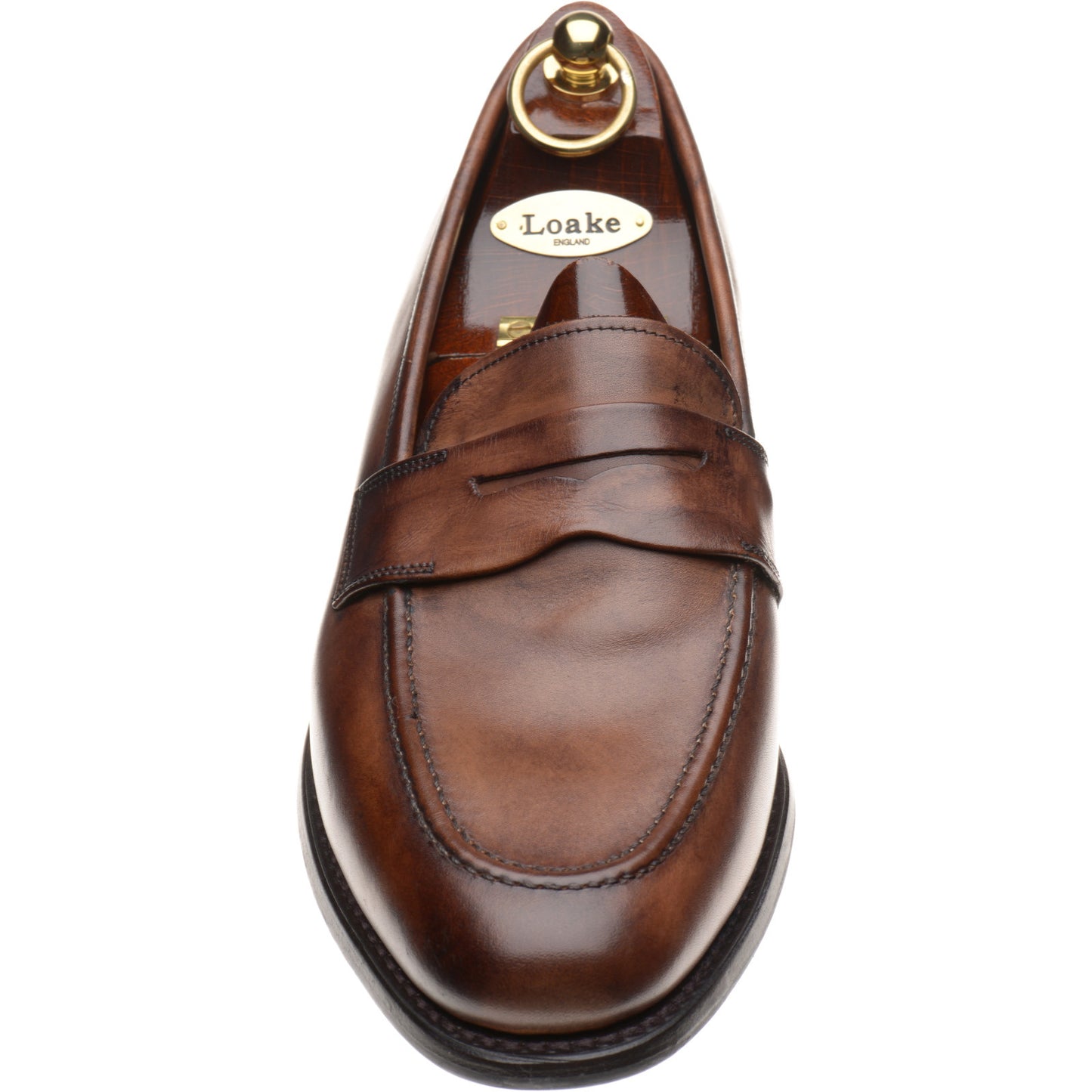 Product image for Loake Wiggins mens rubber-soled loafers in conker calf (second)