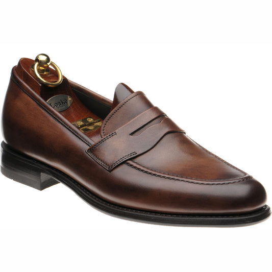 Product image for Loake Wiggins mens rubber-soled loafers in dark brown calf (second)