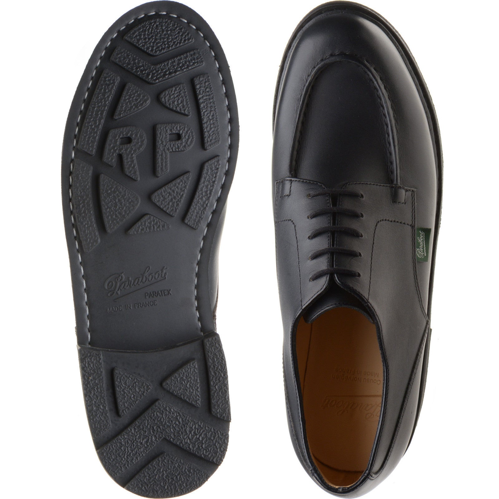 Paraboot Chambord mens rubber-soled in lisse noir black – Herring