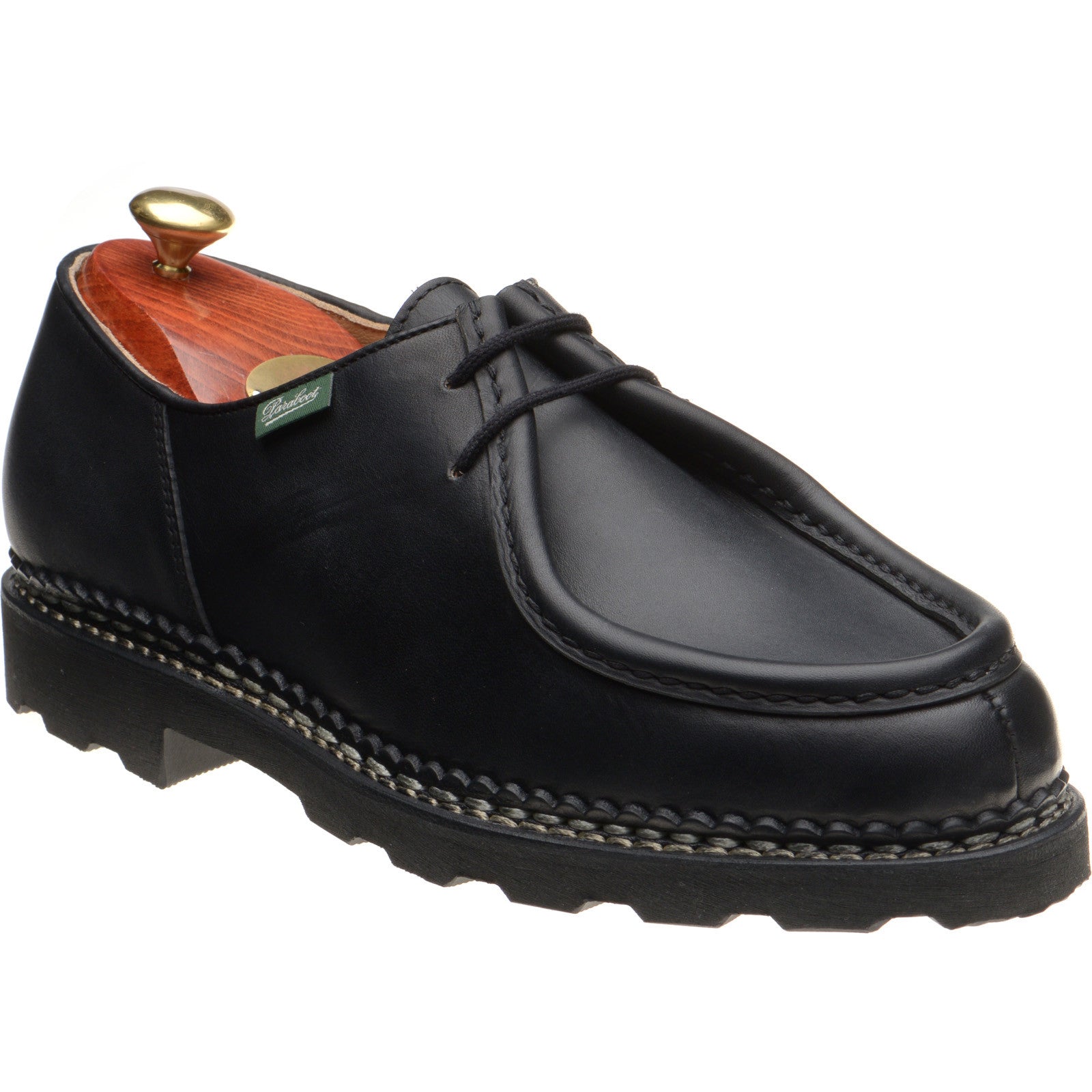 Paraboot Michael mens rubber-soled Derby shoes in lisse noir