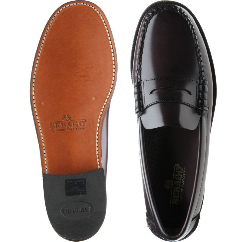 Product image for Sebago Classic Dan mens loafers in burgundy