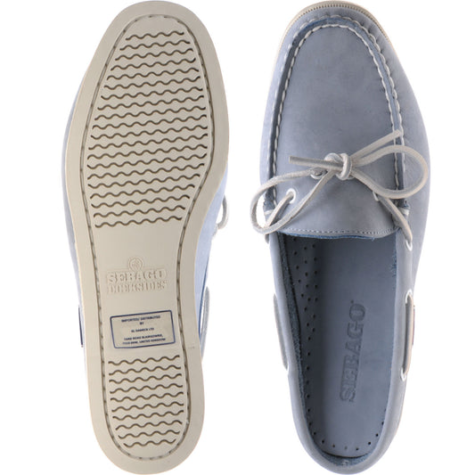 Product image for Sebago Clog ladies rubber-soled deck shoes in blue nubuck