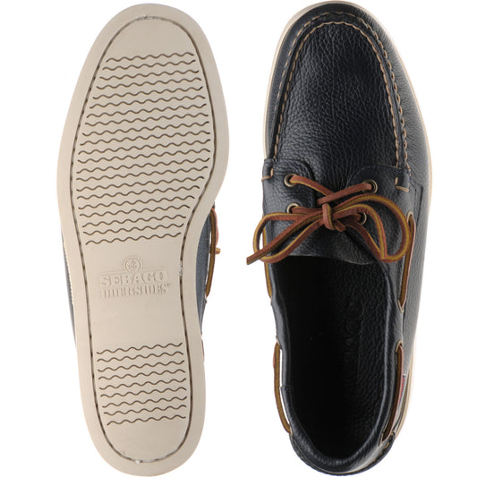Product image for Sebago Dockside Portland in blue navy grain