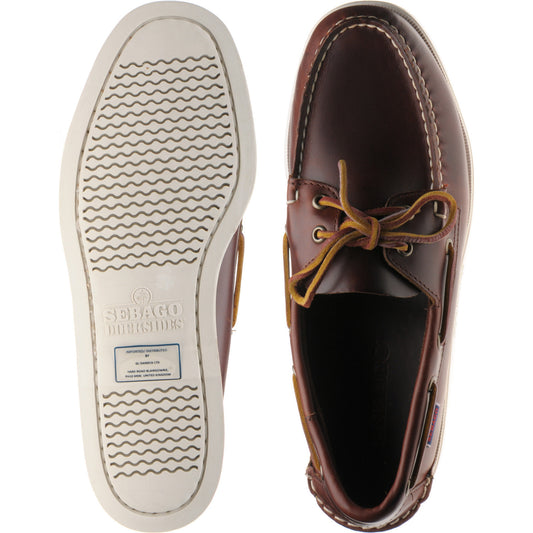 Product image for Sebago Dockside Portland in brown waxy