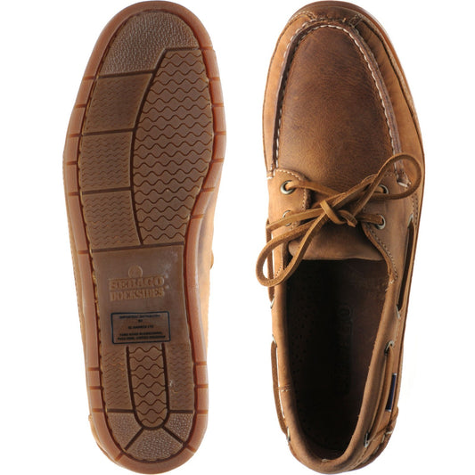Product image for Sebago Schooner Crazy Horse mens deck shoes in brown and tan