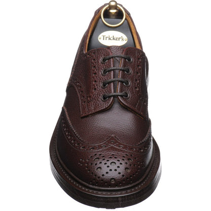Trickers Ilkley mens rubber-soled brogues in brown zug grain