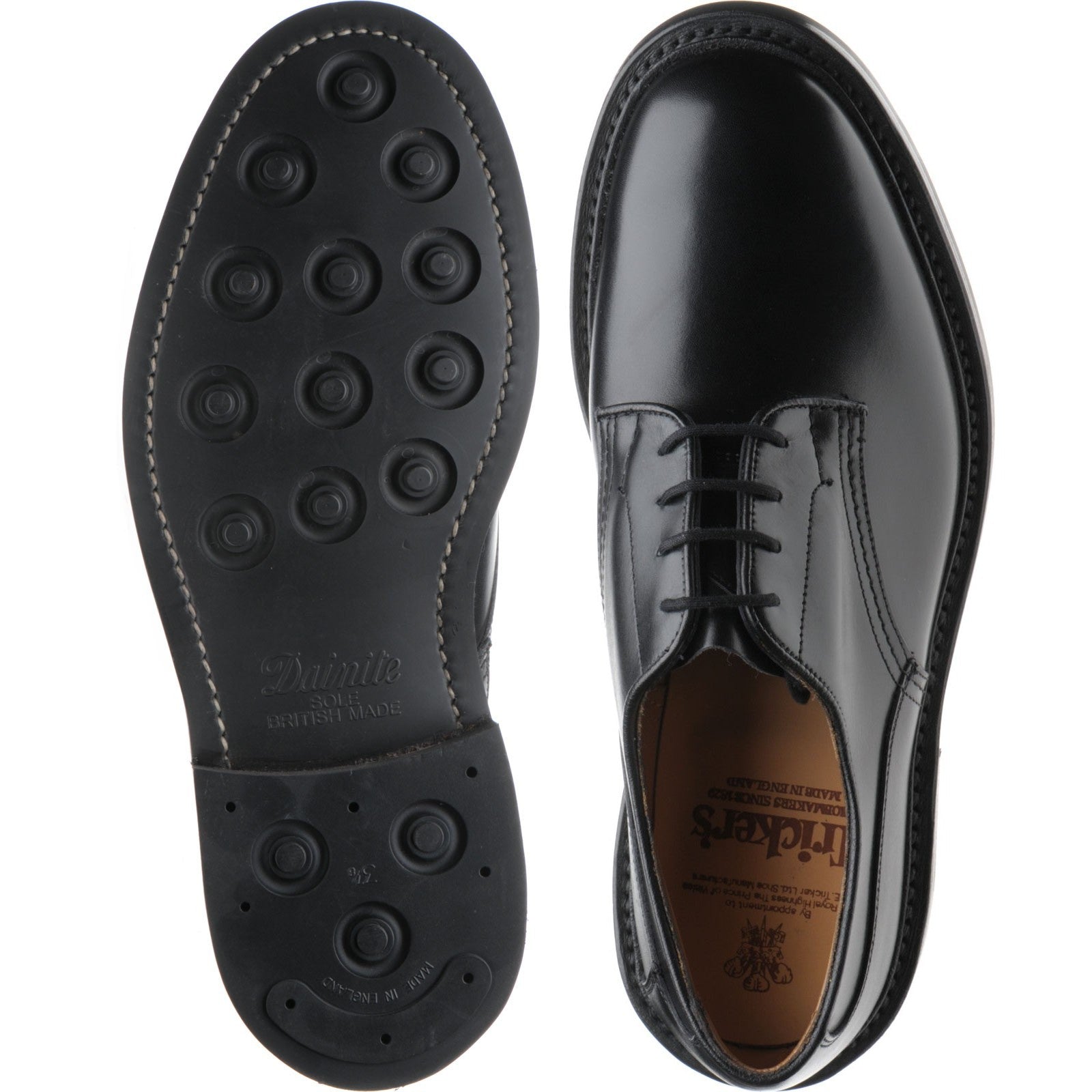 Trickers Woodstock (Rubber) mens rubber-soled Derby shoes in black