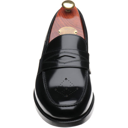 Product image for Wildsmith Model 110 mens two-tone rubber-soled loafers in black polished
