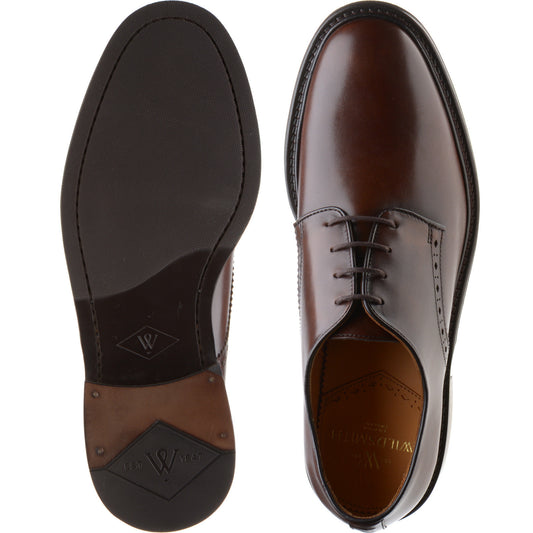 Product image for Wildsmith Model 26 mens rubber-soled Derby shoes in dark brown calf