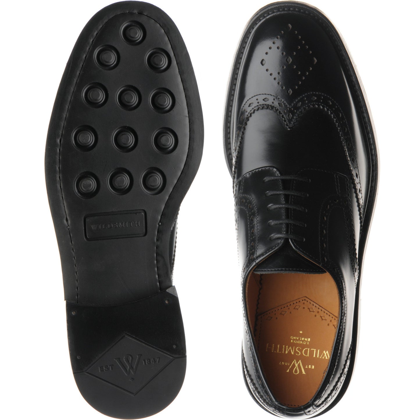 Product image for Wildsmith Model 39 mens brogues in black polished (second)