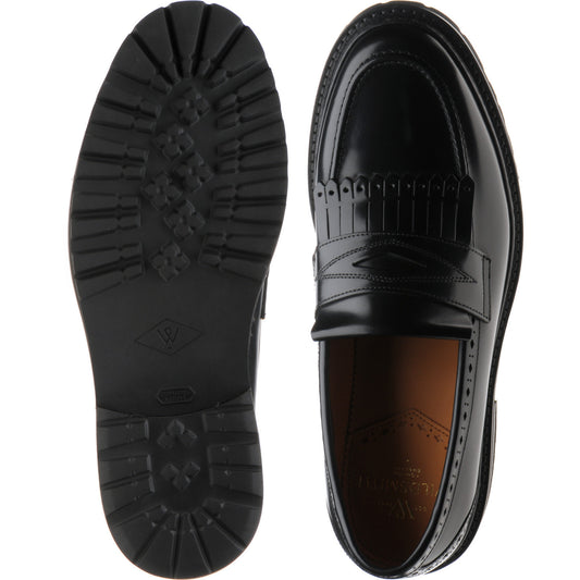 Product image for Wildsmith Model 80 mens rubber-soled loafers in black polished