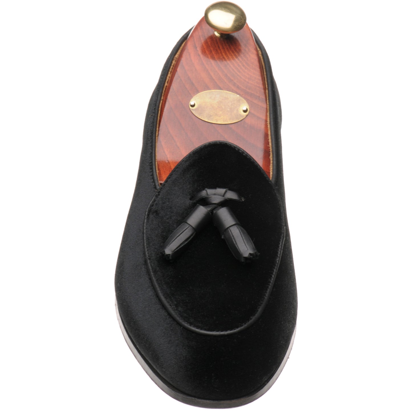 Product image for Wildsmith Model 88 mens tasselled loafers in black velvet (second)