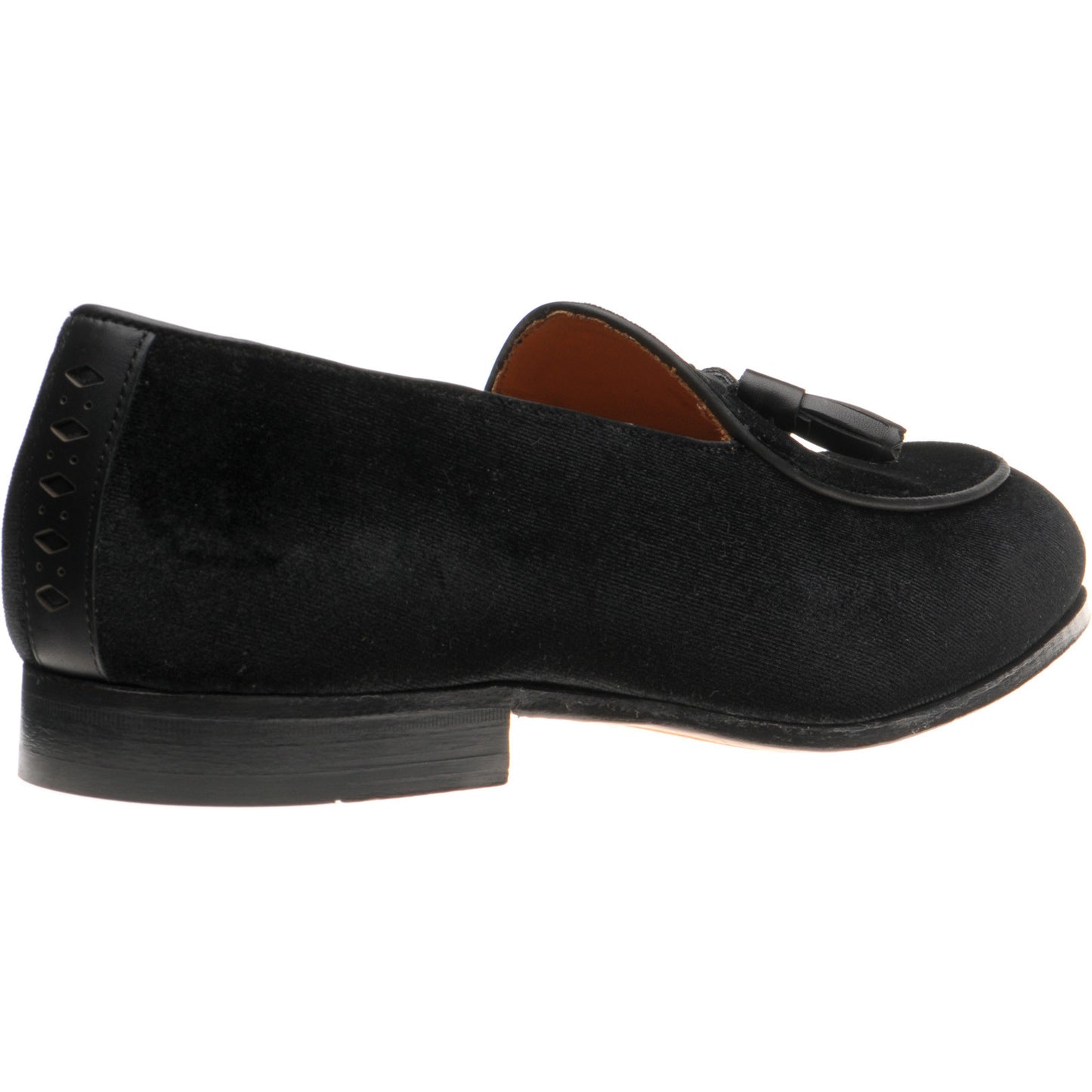Product image for Wildsmith Model 88 mens tasselled loafers in black velvet (second)