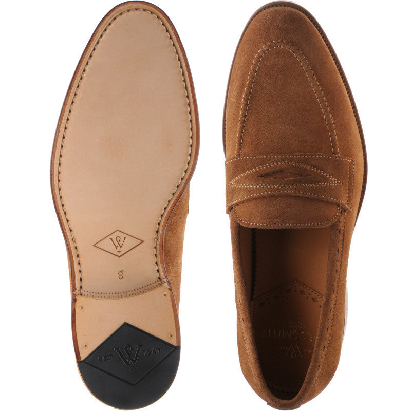 Product image for Wildsmith Model 98 mens loafers in tan suede