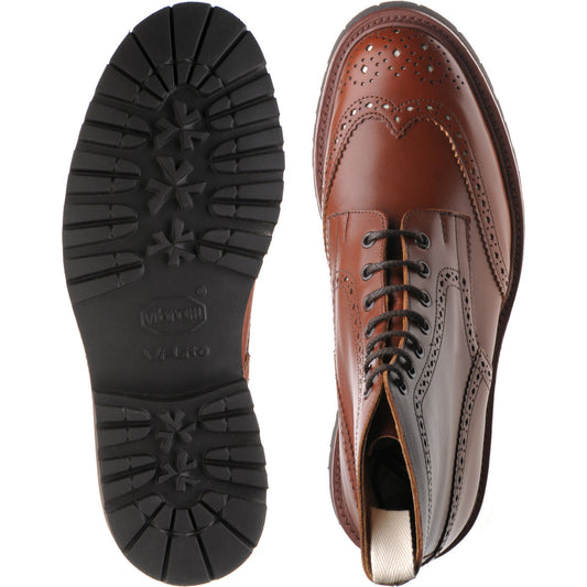 Product image for Wildsmith Wildsmith Stow LW mens rubber-soled brogue boots in marron antique